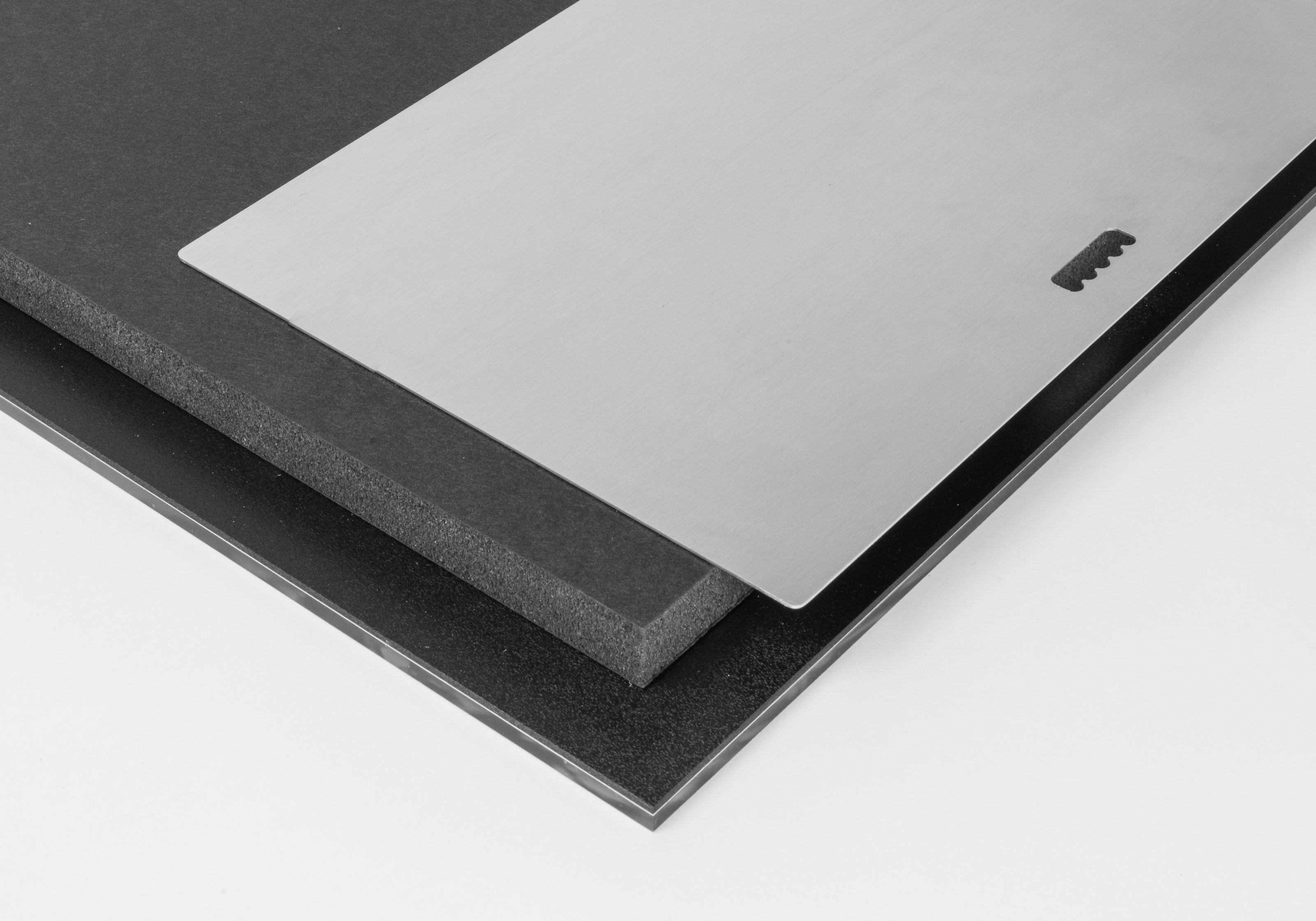 back of an acrylic print with a 3/4" float mount with metal hanger