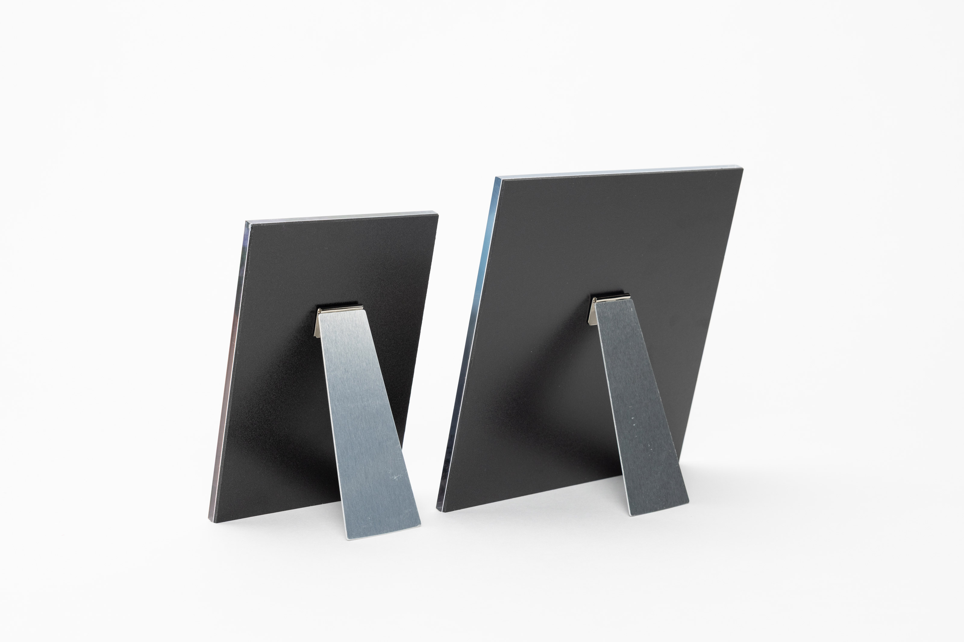 Metal Easel Back display hardware as the backing for two small Acrylic Prints